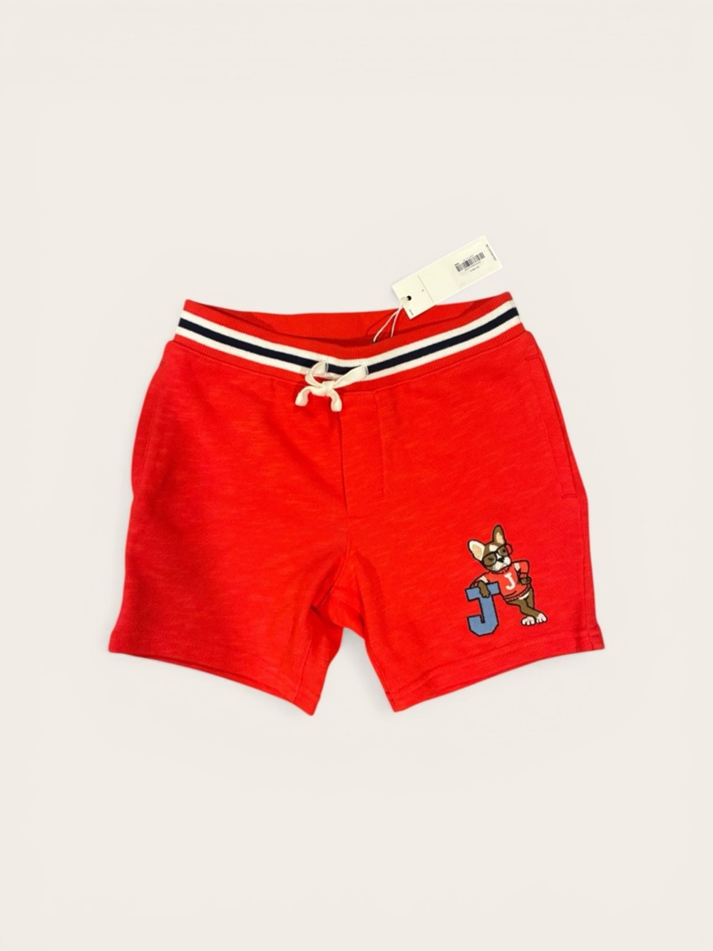 NWT- Janie and Jack Terry  Fire Engine Red Drawstring Shorts